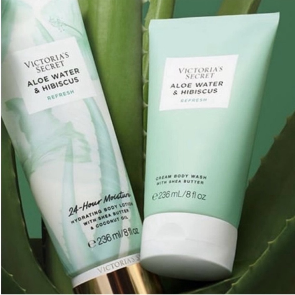 Victoria’s Secret Aloe Water & Hibiscus Body Wash & Lotion Bundle